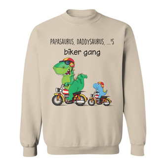 Daddysaurus Grandpasaurus Biker Gang Custom Sweatshirt - Thegiftio UK