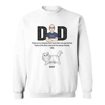 Dear Cat Dad Personalized Sweatshirt - Gift for Cat Lovers - Thegiftio UK