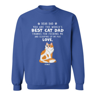 Dear Dad Cartoon Sitting Cats Personalized Sweatshirt - Thegiftio UK