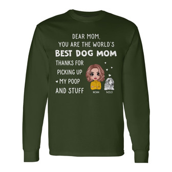 Dear Dog Mom Doll Woman Personalized Long Sleeve Shirt - Gift for Moms - Thegiftio UK