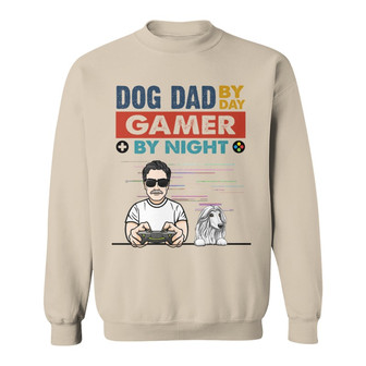 Dog Dad By Day Gamer By Night Custom Sweatshirt - Gift for Dad - Thegiftio UK