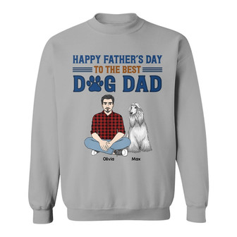 Dog Dad Man Sitting With Dogs Custom Sweatshirt - Gift for Dad - Thegiftio UK