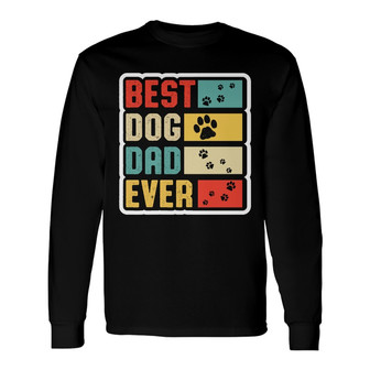 Dog Dad Paw Retro Personalized Long Sleeve Shirt - Gift for Dad - Thegiftio UK