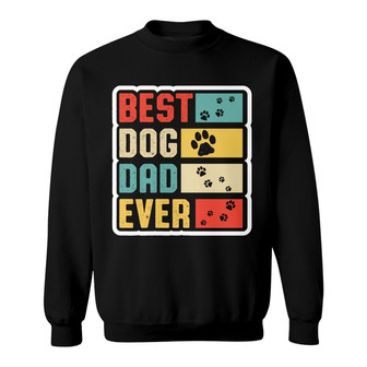 Dog Dad Paw Retro Personalized Sweatshirt - Gift for Dad - Thegiftio UK