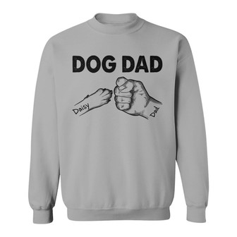 Dog Dad Simple Hand And Paws Custom Sweatshirt - Gift for Dad - Thegiftio UK