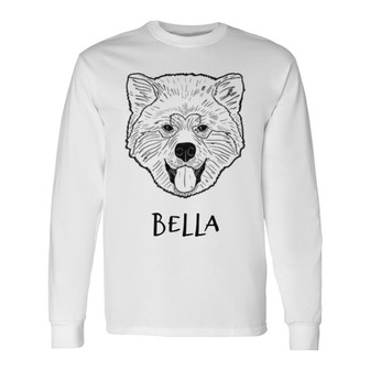 Dog Head Outline Personalized Long Sleeve Shirt - Gift for Dog Lovers - Thegiftio UK