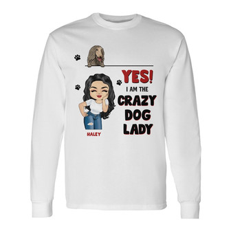 Dog Lovers Chibi Girl Custom Long Sleeve Shirt - Gift for Dog Lovers - Thegiftio UK