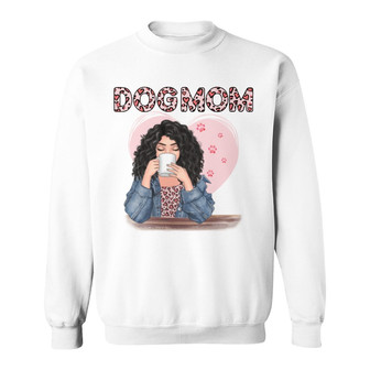 Dog Mom Leopard Heart Pattern Custom Sweatshirt - Gift for Mom - Thegiftio UK
