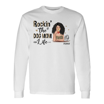 Dog Mom Life Leopard Custom Long Sleeve Shirt - Gift for Dog Moms - Thegiftio UK