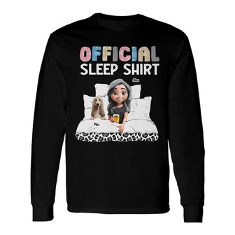 Dog Mom Official Sleep Shirt Custom Long Sleeve Shirt - Dog Mom Gift - Thegiftio UK