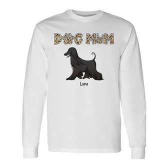 Dog Mom Pattern Walking Dog Custom Long Sleeve Shirt - Dog Lovers Gift - Thegiftio UK
