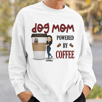 Dog Mom Run On Caffeine Custom Sweatshirt - Gift for Dog Lovers - Thegiftio UK
