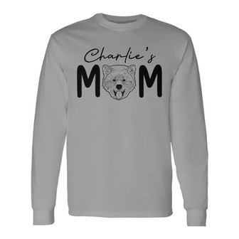 Dog Mom Simple Dog Head Custom Long Sleeve Shirt - Gift for Dog Lovers - Thegiftio UK