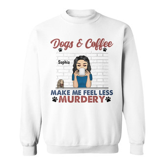 Dogs And Coffee Make Me Custom Sweatshirt - Gift for Dog Lovers - Thegiftio UK