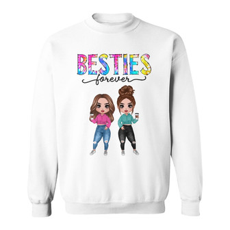 Doll Besties Floral Leopard Checkered Pattern Custom Sweatshirt - Thegiftio UK