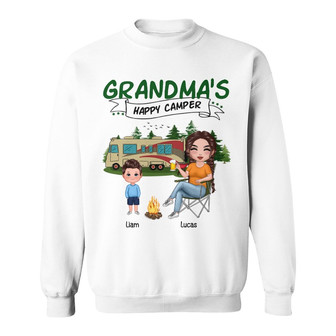 Doll Grandma And Kids Happy Campers Custom Sweatshirt - Gift - Thegiftio UK