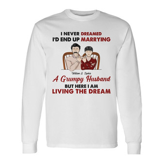 Elder Couple Living The Dream Custom Long Sleeve Shirt - Couples Gift - Thegiftio UK