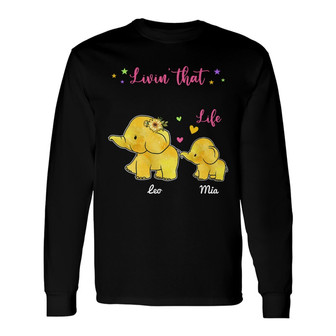 Elephant Livin' That Grandma Life Custom Long Sleeve Shirt - Thegiftio UK