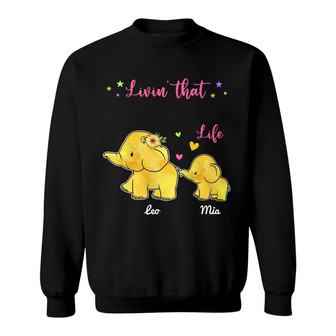 Elephant Livin' That Grandma Life Custom Sweatshirt - Thegiftio UK