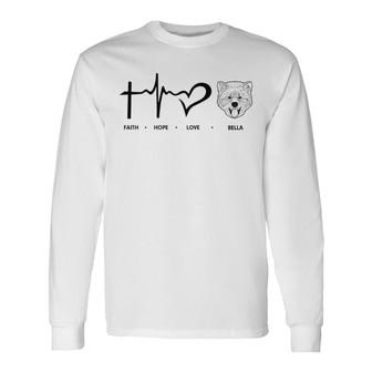 Faith Hope Love Dog Head Outline Custom Long Sleeve Shirt - Thegiftio UK