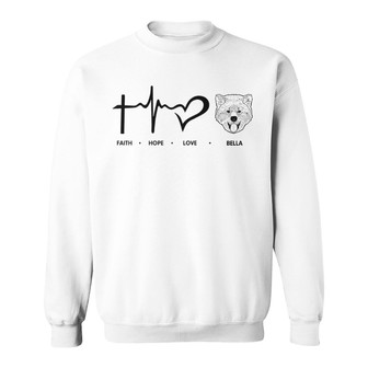 Faith Hope Love Dog Head Outline Custom Sweatshirt - Thegiftio UK