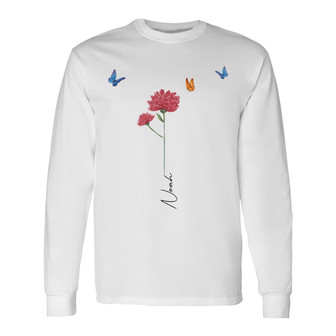 Family Birth Months Flowers Custom Long Sleeve Shirt - Gift for Family - Thegiftio UK