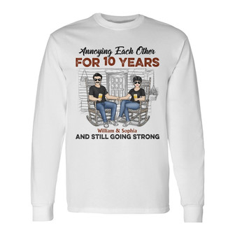 Family Couple Annoying Each Other Custom Long Sleeve Shirt - Thegiftio UK