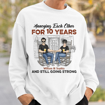Family Couple Annoying Each Other Custom Sweatshirt - Thegiftio UK