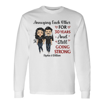 Family Couple Annoying Each Other For Year Custom Long Sleeve Shirt - Thegiftio UK