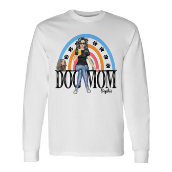 Fashion Girl Dog Mom Custom Long Sleeve Shirt - Gift for Dog Lovers - Thegiftio UK