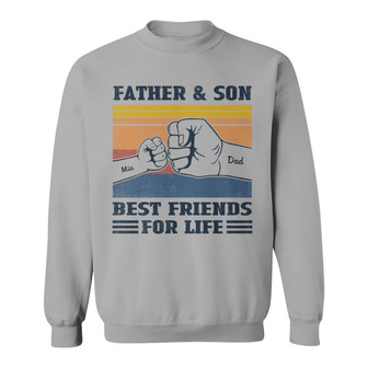 Father & Son Daughter Best Friends Fist Bump Custom Sweatshirt - Thegiftio UK