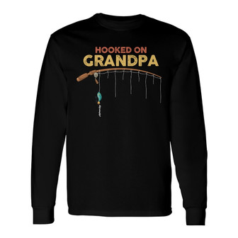 Fishing Hooked On Dad Personalized Long Sleeve Shirt - Gift for Dad - Thegiftio UK