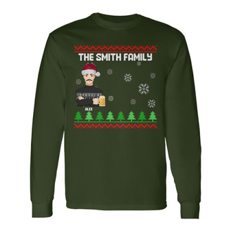 Flat Art Combo Dark Personalized Long Sleeve Shirt - Christmas Gift - Thegiftio UK