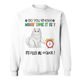 Fluffy Cats Feed Us O'Clock Custom Sweatshirt - Cat Lovers Gift - Thegiftio UK