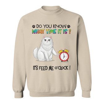 Fluffy Cats Feed Us O'Clock Custom Sweatshirt - Cat Lovers Gift - Thegiftio UK