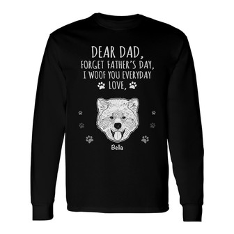 Forget Father’s Day Simple Dog Head Outline Custom Long Sleeve Shirt - Thegiftio UK