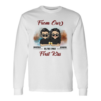 From Our First Kiss Custom Long Sleeve Shirt - Gift for Couples - Thegiftio UK