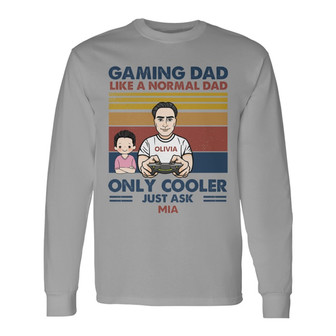 Gamer Dad Cooler & Kid Custom Long Sleeve Shirt - Father's Day Gift - Thegiftio UK