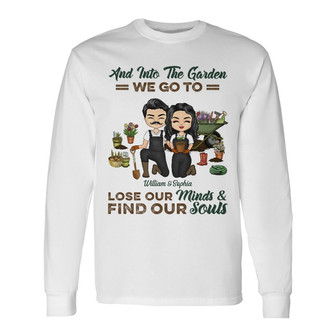Garden Couple Find Our Souls Custom Long Sleeve Shirt - Couples Gift - Thegiftio UK