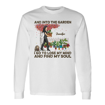 Garden Girl Who Loved Dogs Custom Long Sleeve Shirt - Dog Lovers Gift - Thegiftio UK