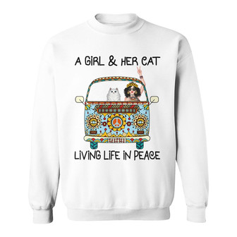 Girl & Fluffy Cats Custom Sweatshirt - Gift for Cat Lovers - Thegiftio UK