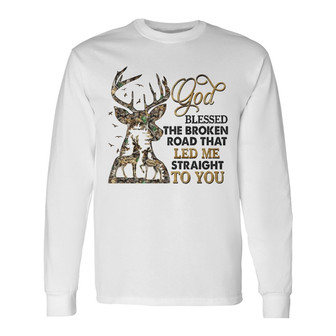 God Blessed The Broken Road Custom Long Sleeve Shirt - Gift for Couple - Thegiftio UK