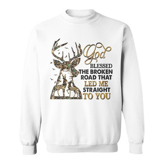 God Blessed The Broken Road Custom Sweatshirt - Gift for Couple - Thegiftio UK