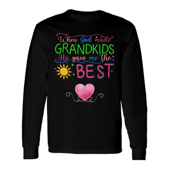 God Gave Me The Best When Made Grandkids Custom Long Sleeve Shirt - Thegiftio UK