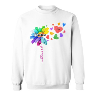 Grandma Colorful Flower Dandelion Flying Hearts Custom Shirt - Thegiftio UK
