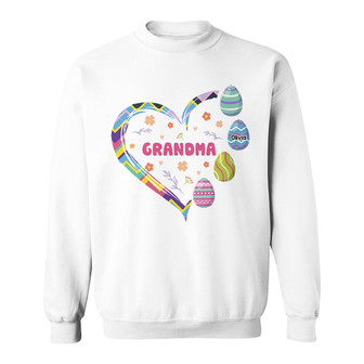 Grandma Easter Pattern Eggs Heart Custom Sweatshirt - Gift - Thegiftio UK