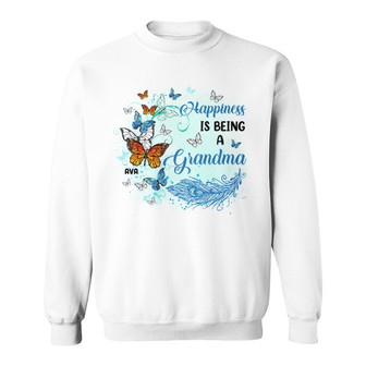 Grandma Feather And Butterflies Custom Sweatshirt - Thegiftio UK