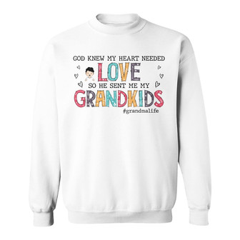 Grandma God Sent Me My Grandkids Custom Sweatshirt - Thegiftio UK