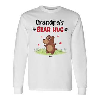 Grandma Grandpa Bear Hugs Custom Long Sleeve Shirt - Gift for Family - Thegiftio UK