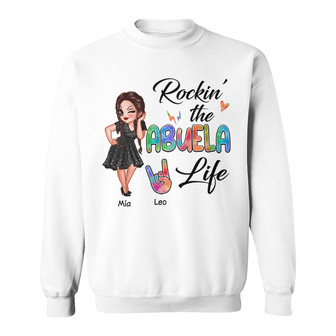 Grandma Handprint Sassy Girl Custom Sweatshirt - Grandma Gift - Thegiftio UK